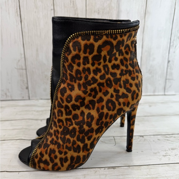Thalia Sodi Women’s Stiletto Ankle Booties Animal Print Faux Suede Size 6M Lynda - Picture 9 of 14